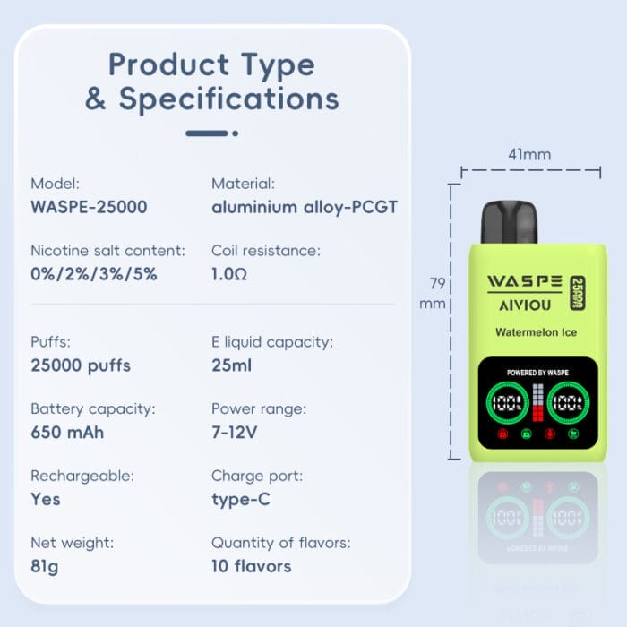 WASPE 25000 25K Puffs Dual Mesh 25ml Einweg-E-Zigarette Original – Bild 3
