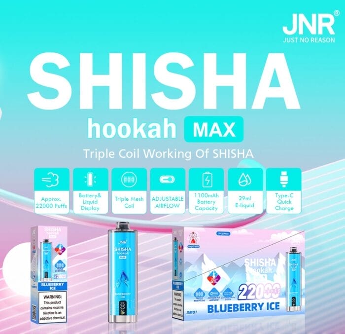 JNR SHISHA Hookah MAX 22000 Puffs 20ml Einweg-E-Zigaretten DTL Original – Bild 1