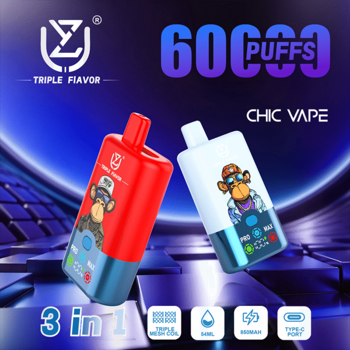 UZY Triple Flavor 60000 60K Puffs 54ml Einweg-E-Zigaretten 3 in 1 Flavors Original - Image 1